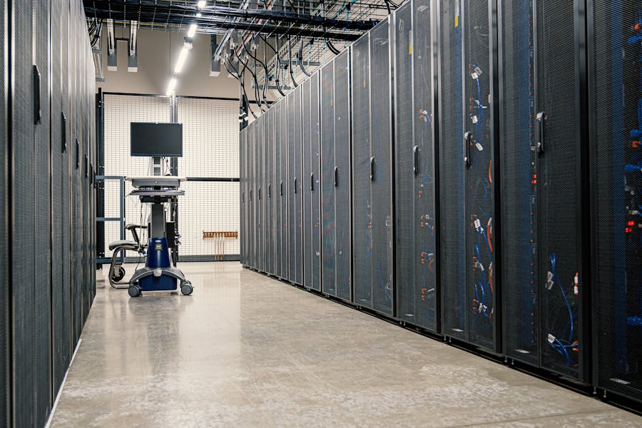 Modern data center server racks representing the technical infrastructure discussed in discovery calls