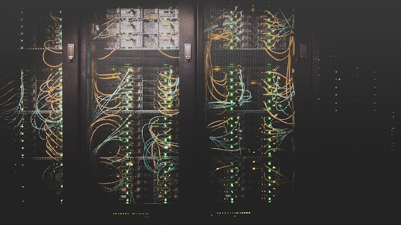 Network cables and server infrastructure representing connected digital workflow systems